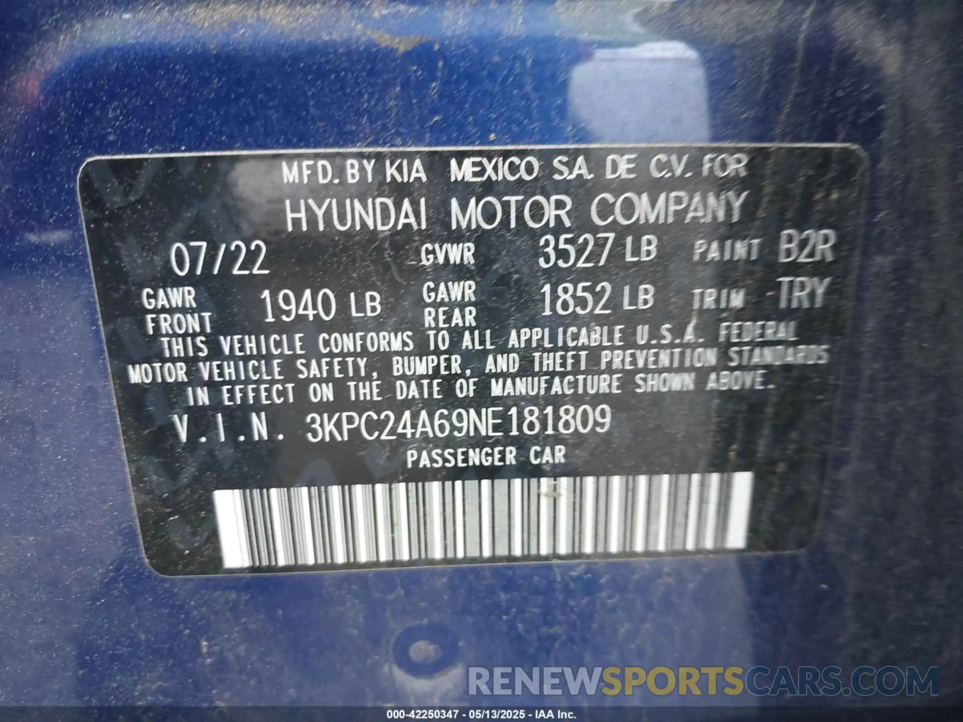 9 Photograph of a damaged car 3KPC24A69NE181809 HYUNDAI ACCENT 2022