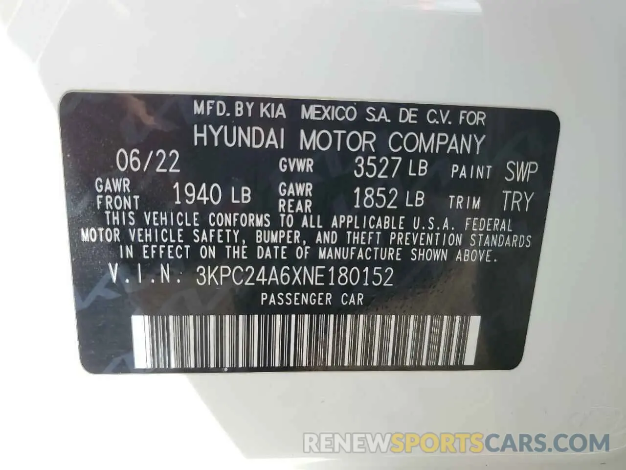 14 Фотография поврежденного автомобиля 3KPC24A6XNE180152 HYUNDAI ACCENT 2022