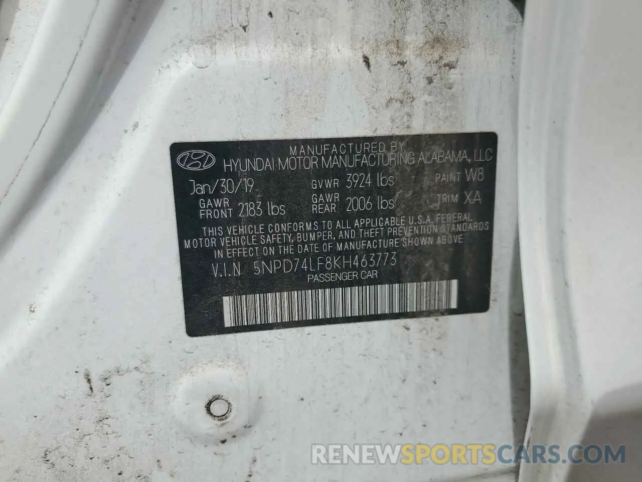 15 Фотография поврежденного автомобиля 5NPD74LF8KH463773 HYUNDAI ELANTRA 2019