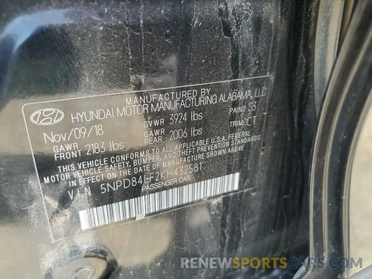 12 Фотография поврежденного автомобиля 5NPD84LF2KH432581 HYUNDAI ELANTRA 2019