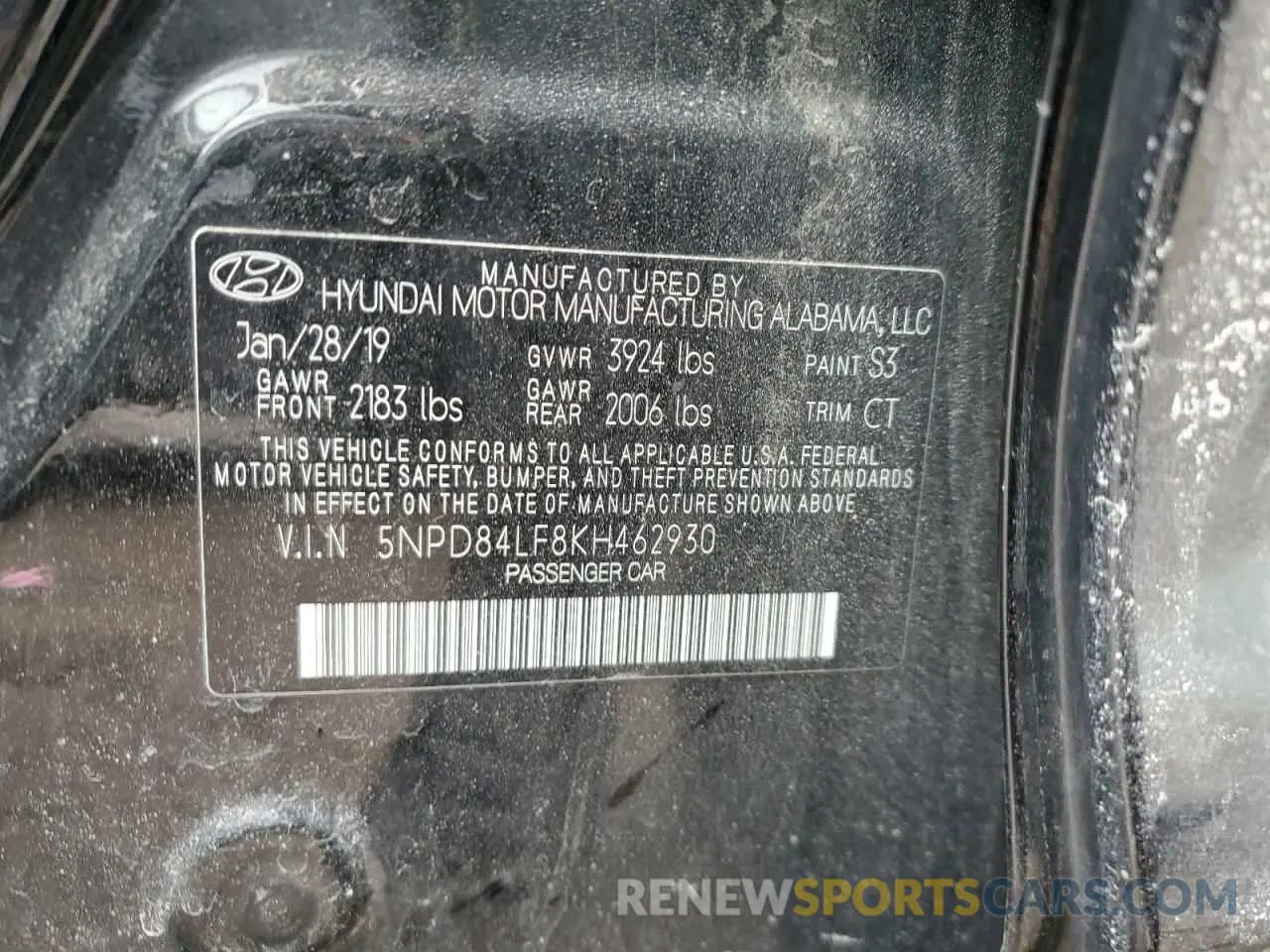 13 Photograph of a damaged car 5NPD84LF8KH462930 HYUNDAI ELANTRA 2019