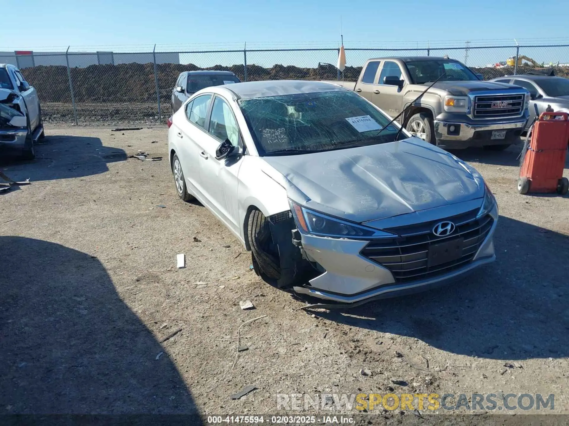 1 Photograph of a damaged car KMHD74LF4KU833263 HYUNDAI ELANTRA 2019