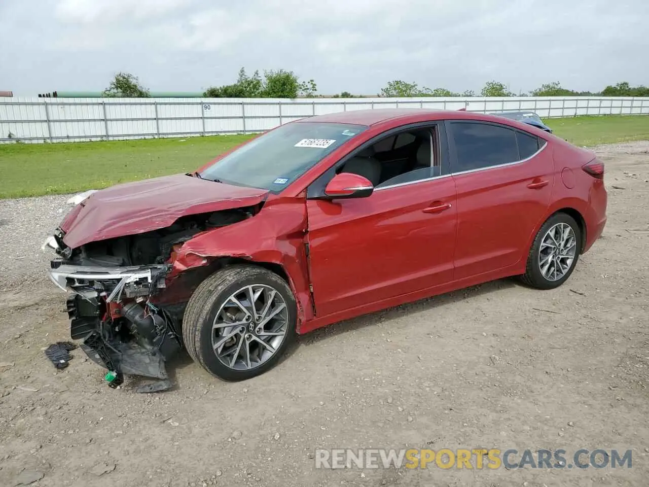 1 Photograph of a damaged car KMHD84LF2KU793584 HYUNDAI ELANTRA 2019