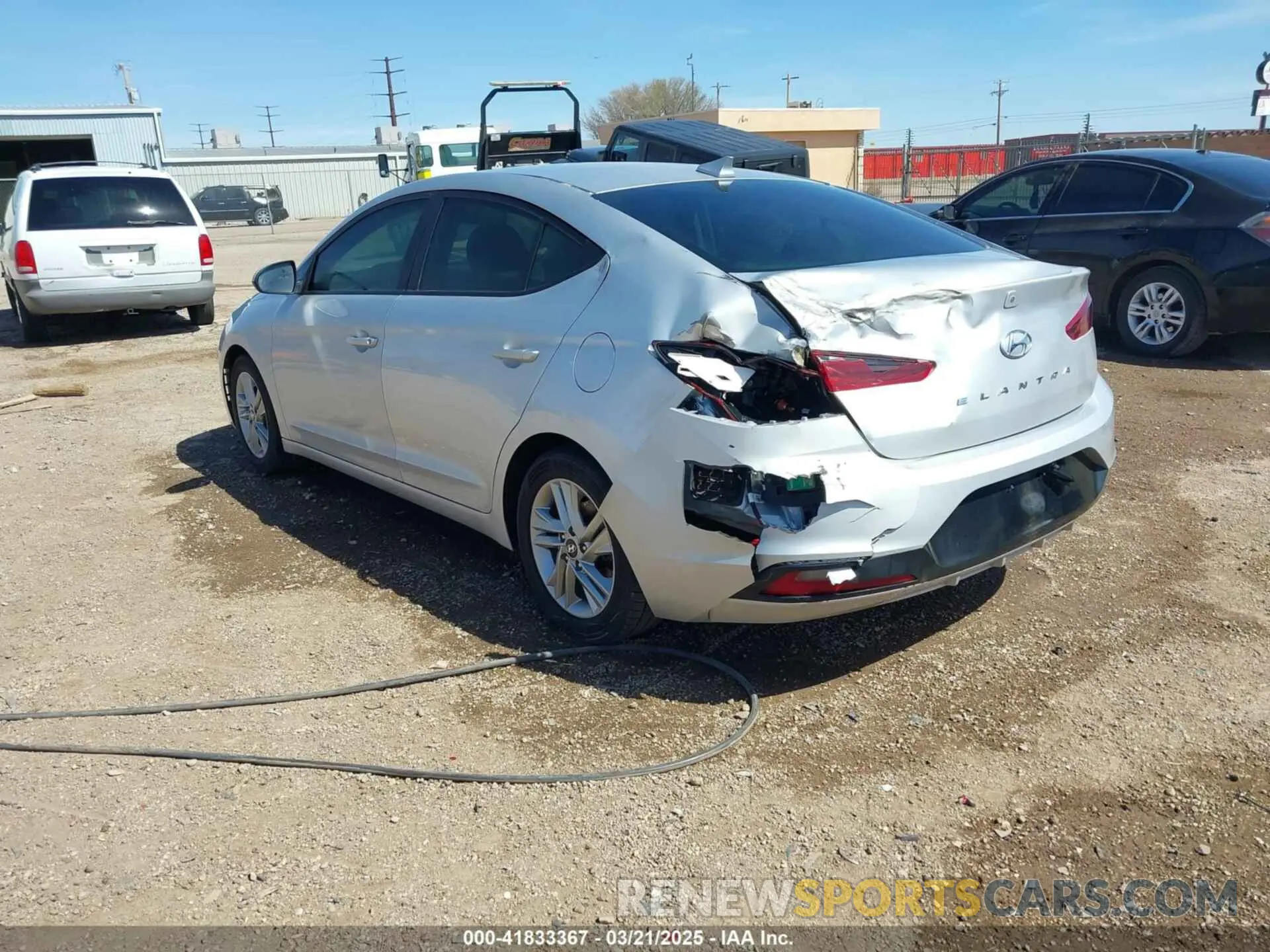 3 Photograph of a damaged car KMHD84LF5KU753192 HYUNDAI ELANTRA 2019
