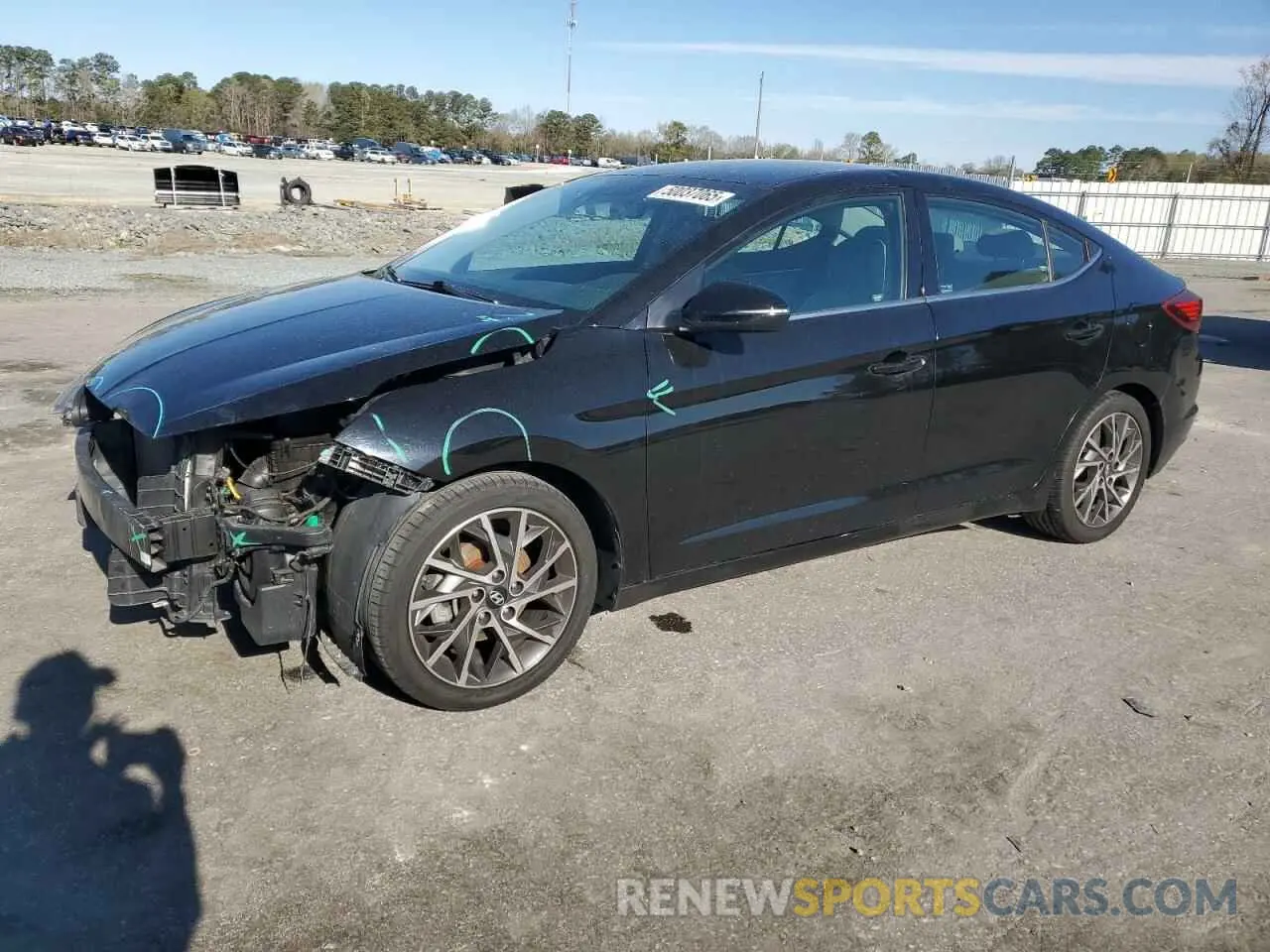 1 Photograph of a damaged car KMHD84LF6KU784077 HYUNDAI ELANTRA 2019