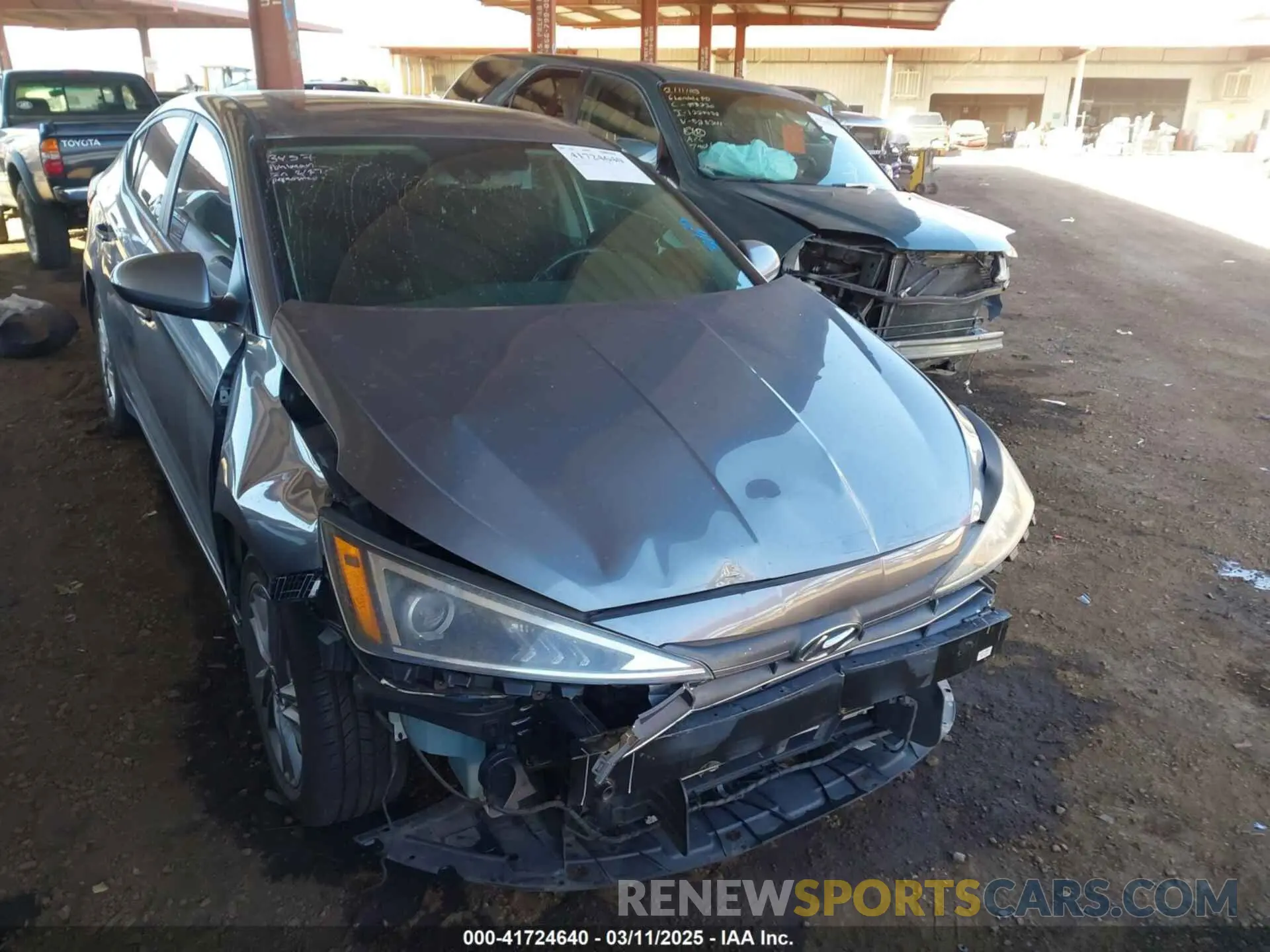 1 Photograph of a damaged car KMHD84LF8KU816835 HYUNDAI ELANTRA 2019