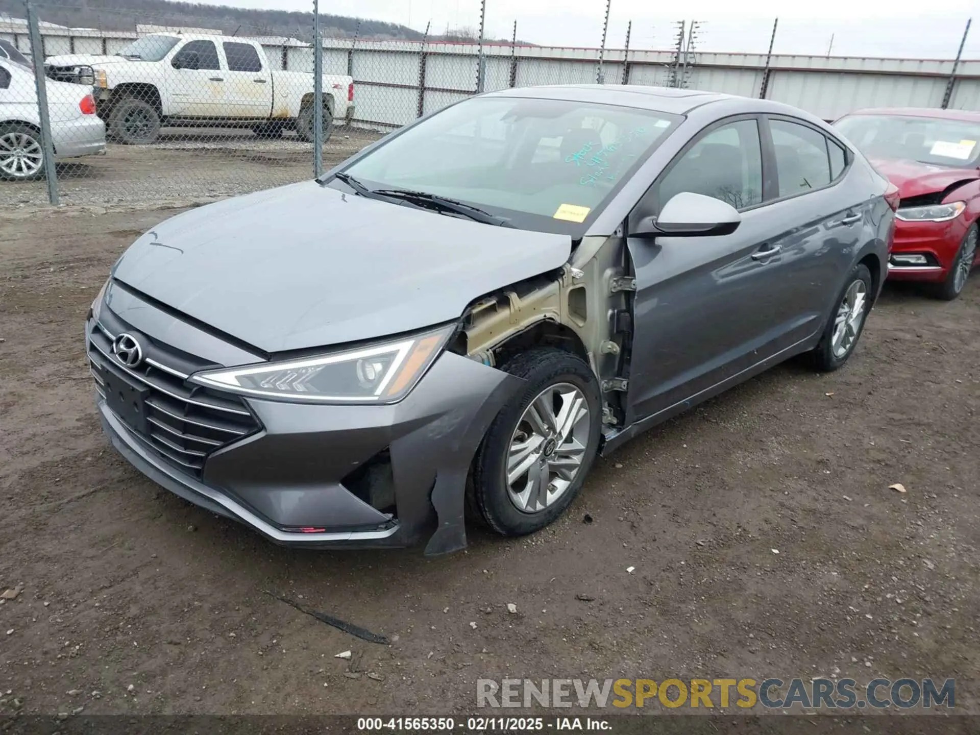 2 Photograph of a damaged car KMHD84LF8KU833554 HYUNDAI ELANTRA 2019