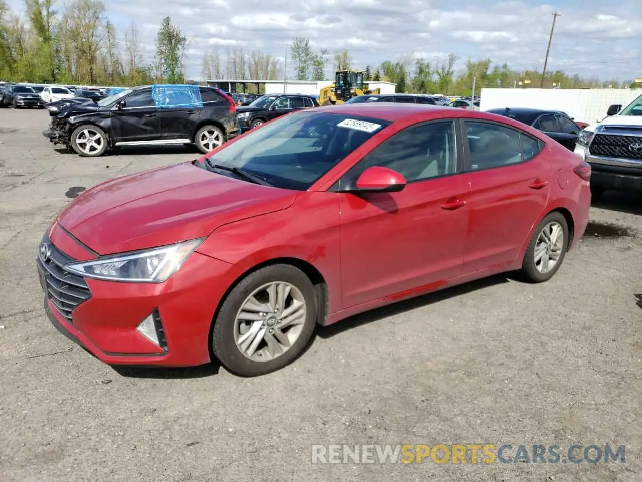 1 Photograph of a damaged car KMHD84LF9KU742423 HYUNDAI ELANTRA 2019
