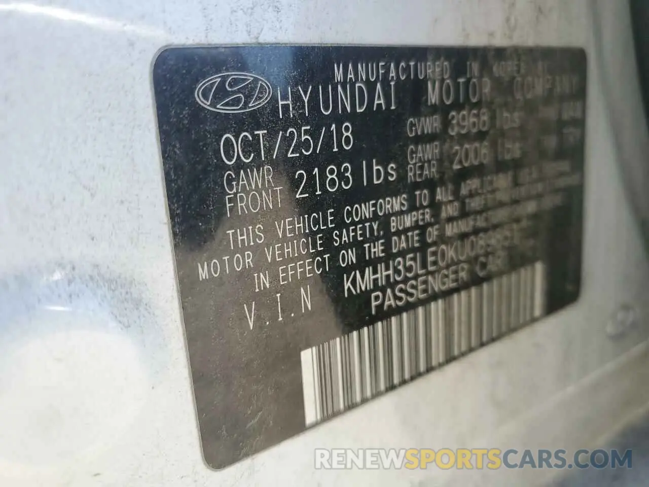 14 Photograph of a damaged car KMHH35LE0KU089851 HYUNDAI ELANTRA 2019