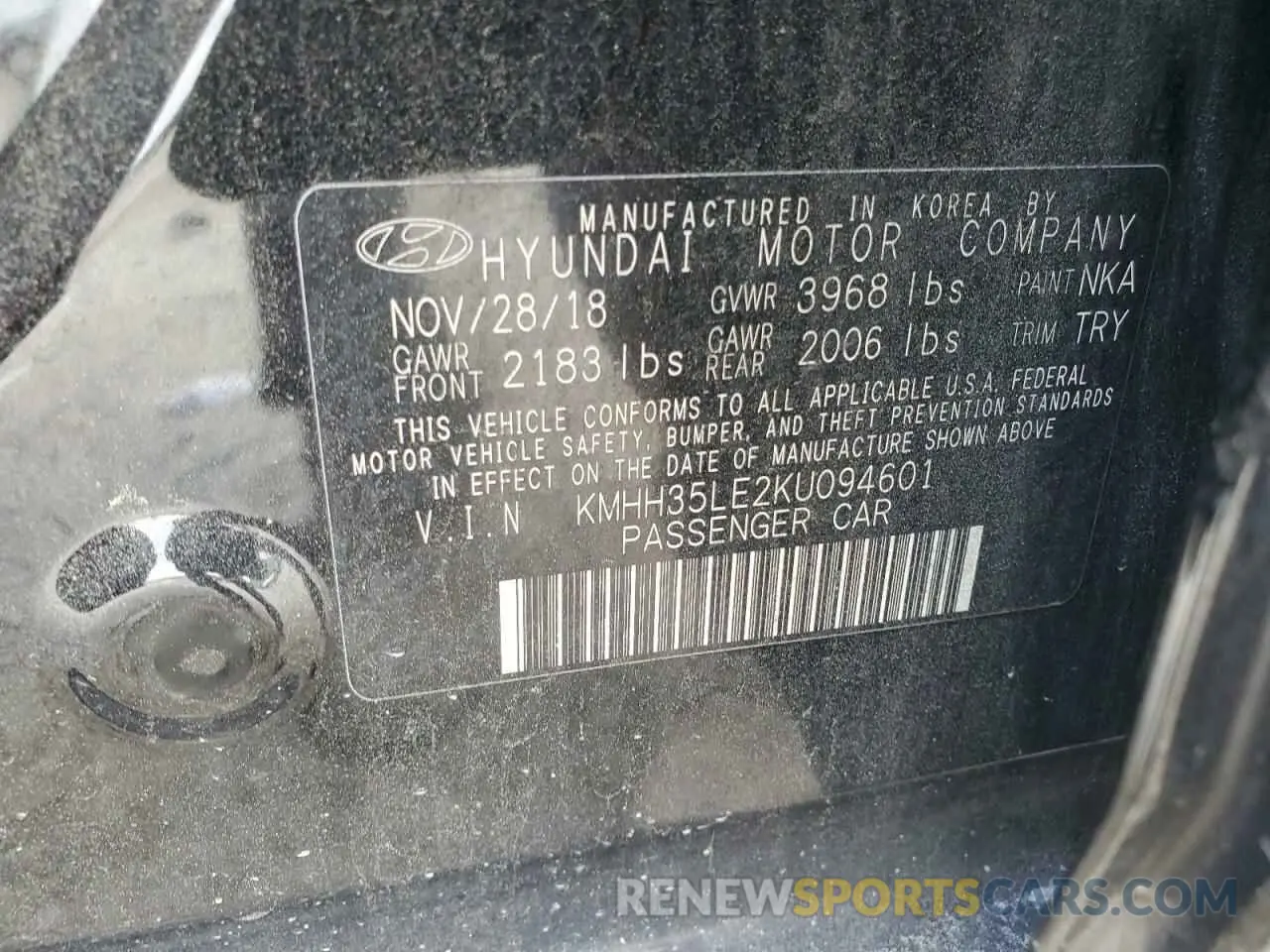 15 Photograph of a damaged car KMHH35LE2KU094601 HYUNDAI ELANTRA 2019