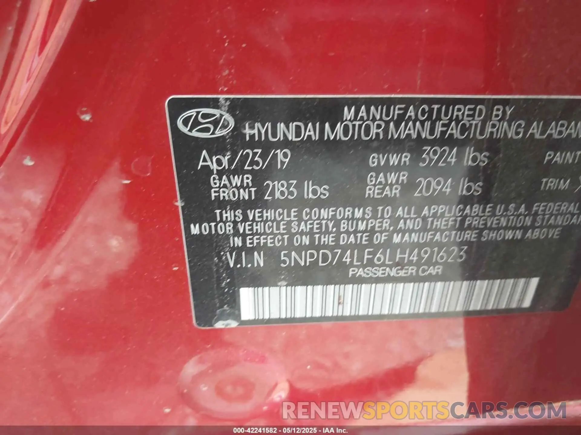 9 Photograph of a damaged car 5NPD74LF6LH491623 HYUNDAI ELANTRA 2020