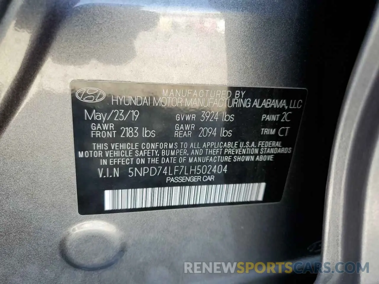 13 Фотография поврежденного автомобиля 5NPD74LF7LH502404 HYUNDAI ELANTRA 2020