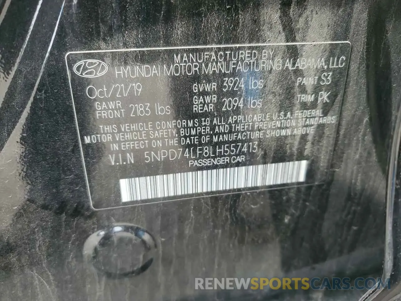 13 Фотография поврежденного автомобиля 5NPD74LF8LH557413 HYUNDAI ELANTRA 2020