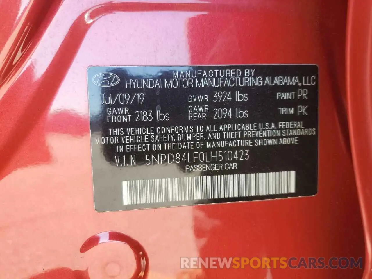 12 Фотография поврежденного автомобиля 5NPD84LF0LH510423 HYUNDAI ELANTRA 2020