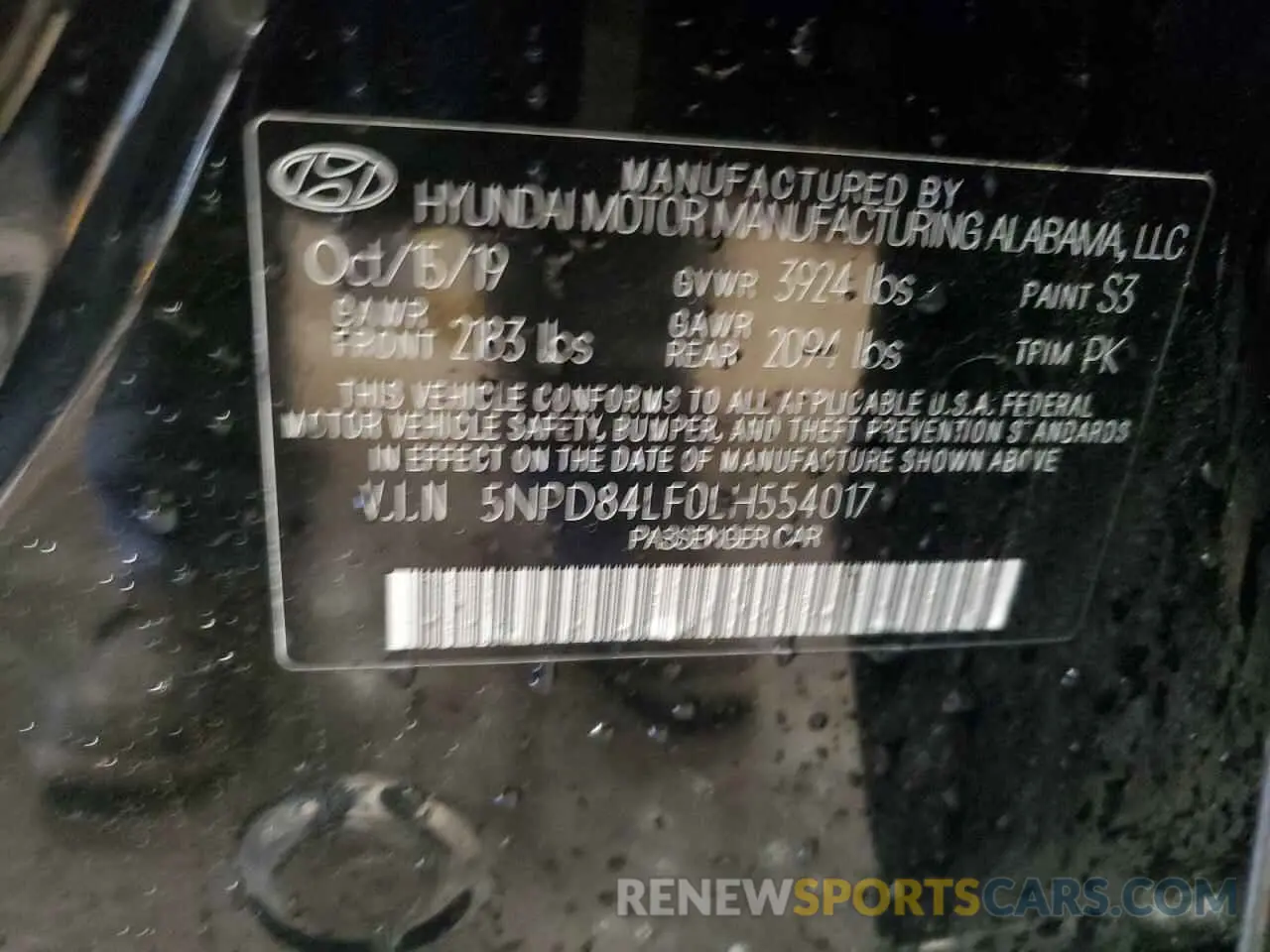 13 Photograph of a damaged car 5NPD84LF0LH554017 HYUNDAI ELANTRA 2020