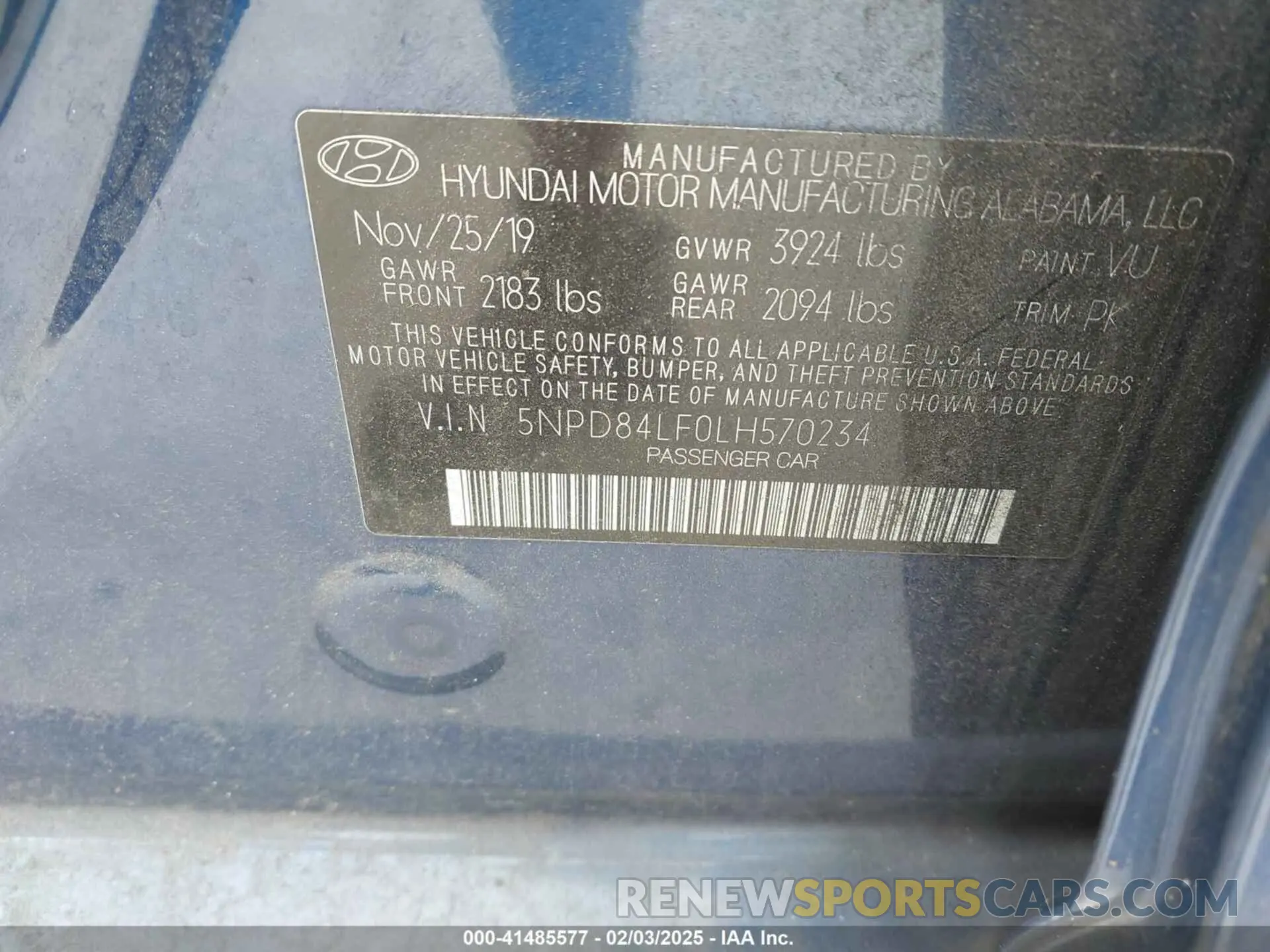 9 Photograph of a damaged car 5NPD84LF0LH570234 HYUNDAI ELANTRA 2020