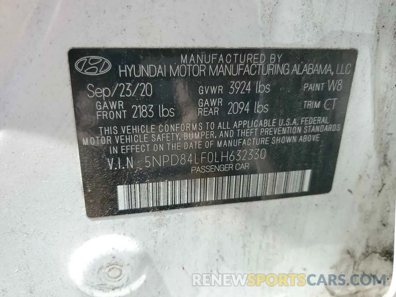 12 Photograph of a damaged car 5NPD84LF0LH632330 HYUNDAI ELANTRA 2020