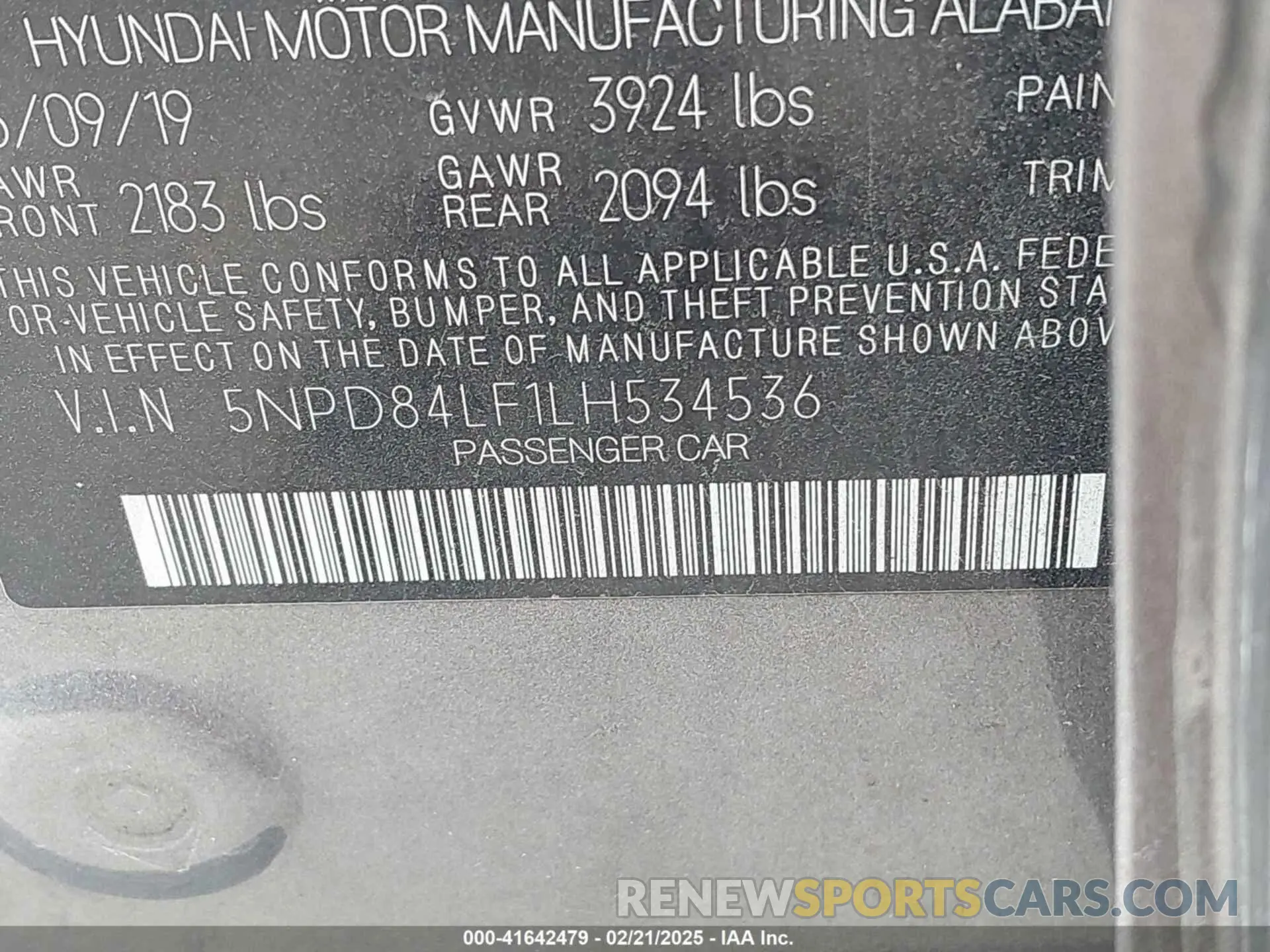 9 Фотография поврежденного автомобиля 5NPD84LF1LH534536 HYUNDAI ELANTRA 2020