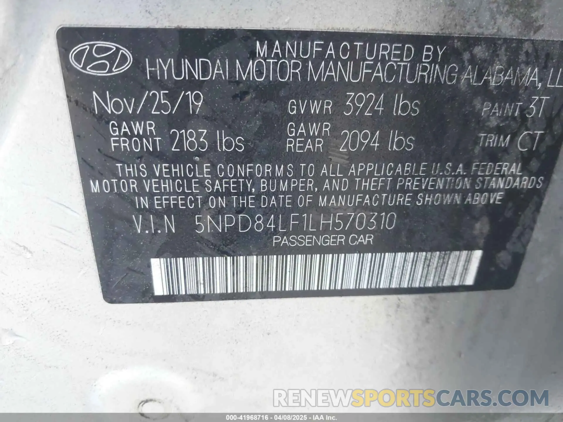 9 Фотография поврежденного автомобиля 5NPD84LF1LH570310 HYUNDAI ELANTRA 2020