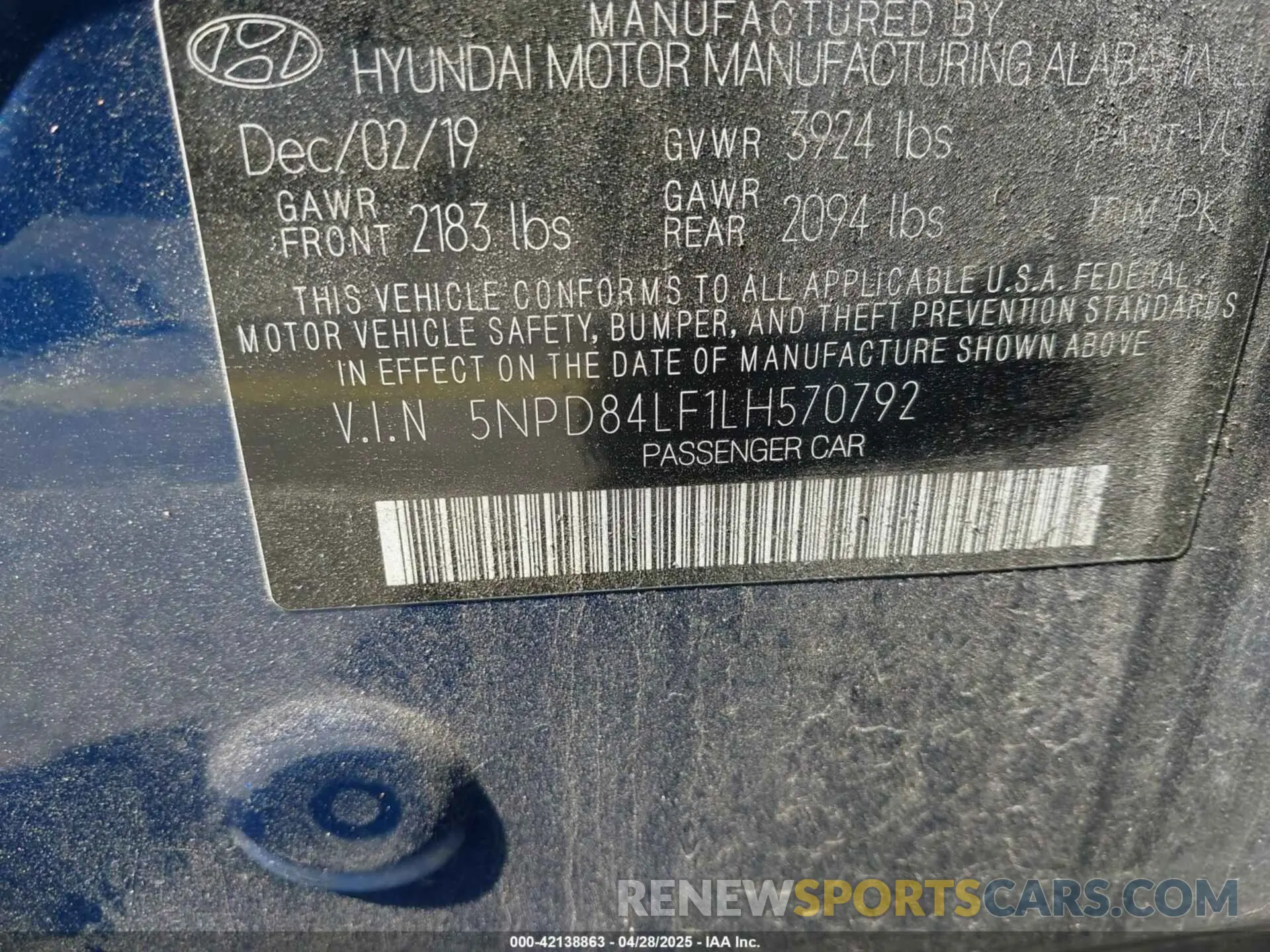 9 Фотография поврежденного автомобиля 5NPD84LF1LH570792 HYUNDAI ELANTRA 2020