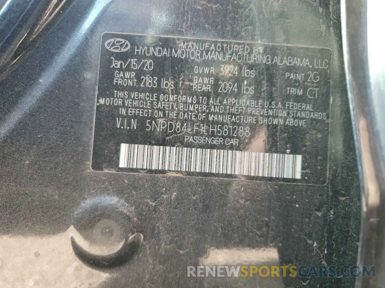 13 Photograph of a damaged car 5NPD84LF1LH581288 HYUNDAI ELANTRA 2020