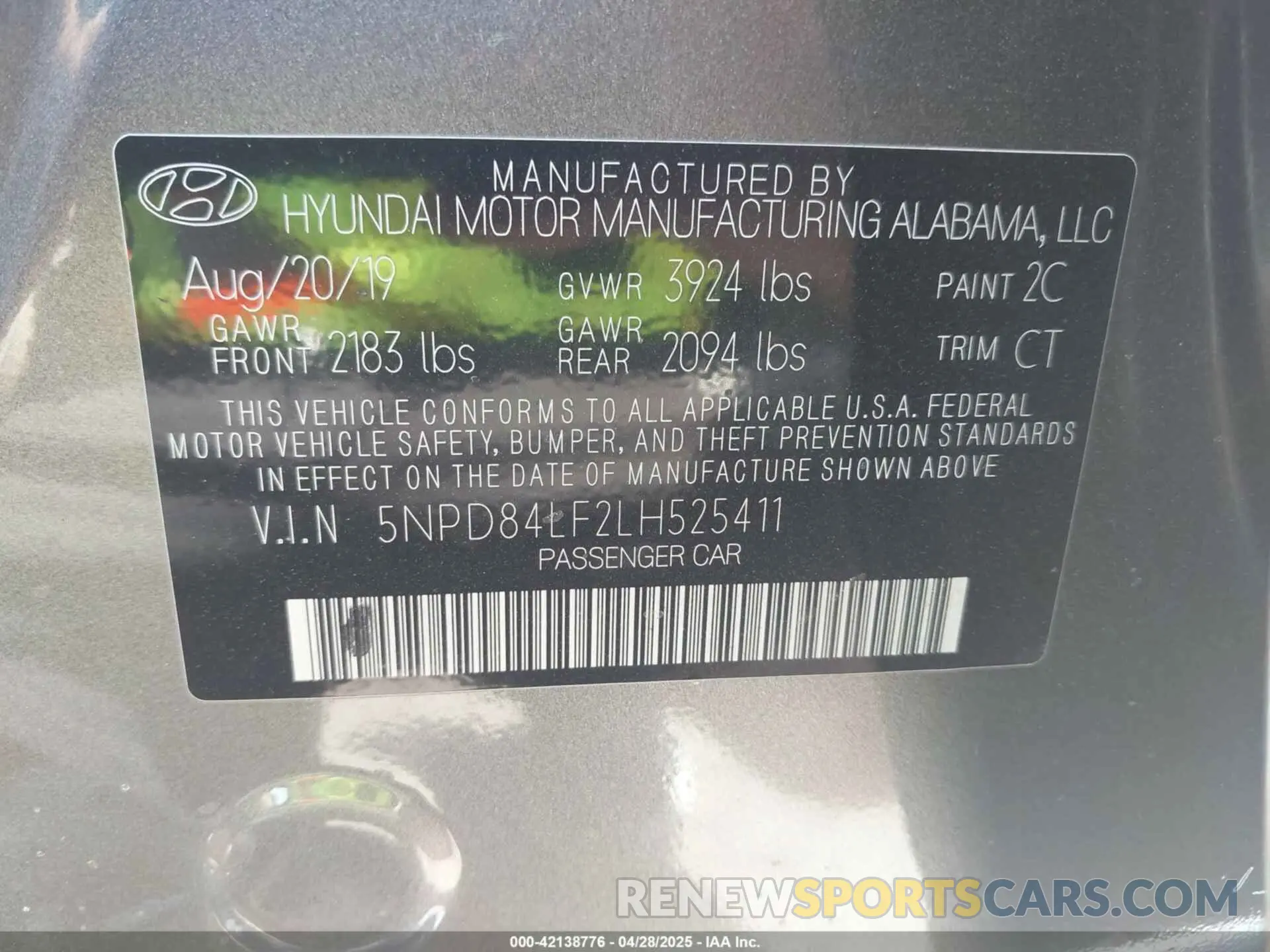 9 Фотография поврежденного автомобиля 5NPD84LF2LH525411 HYUNDAI ELANTRA 2020