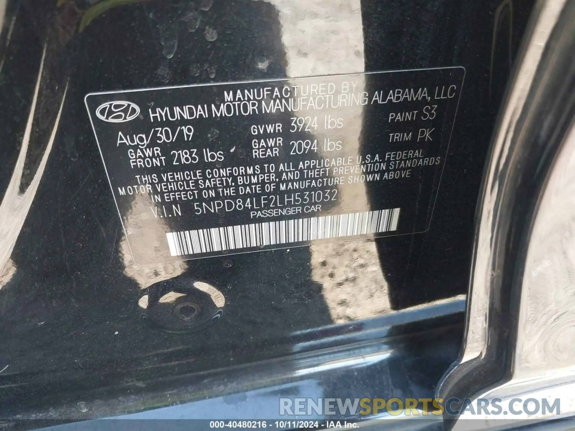 9 Фотография поврежденного автомобиля 5NPD84LF2LH531032 HYUNDAI ELANTRA 2020