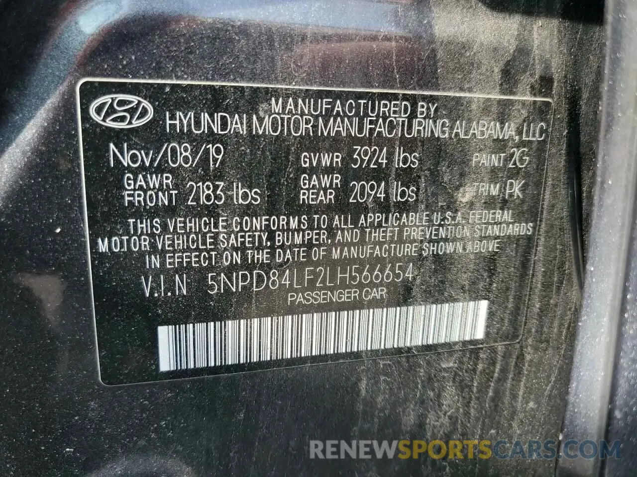 12 Фотография поврежденного автомобиля 5NPD84LF2LH566654 HYUNDAI ELANTRA 2020
