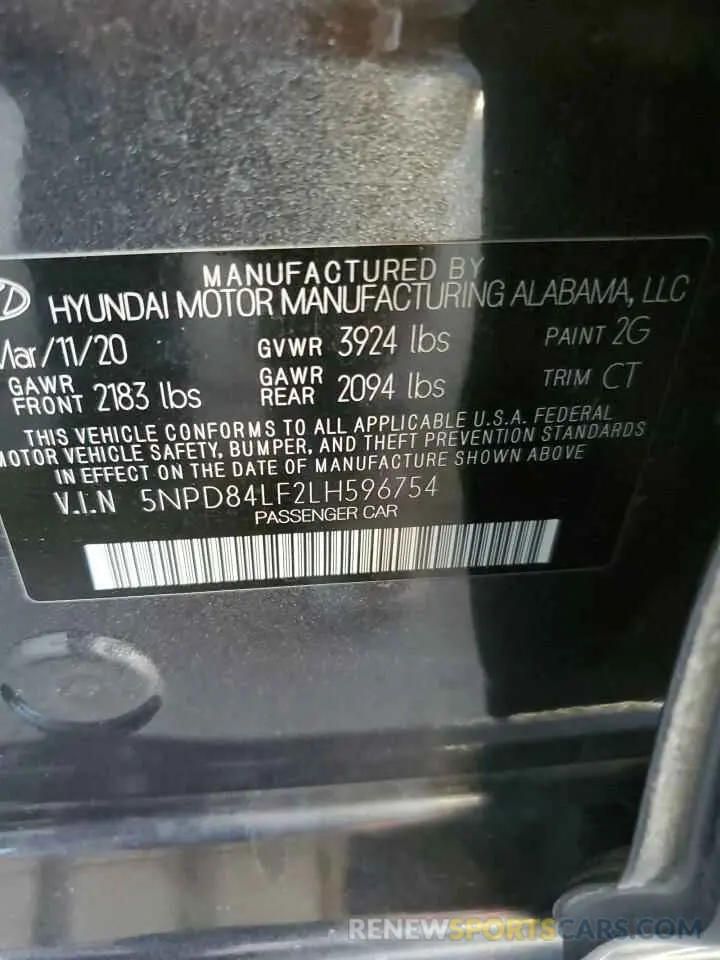 12 Фотография поврежденного автомобиля 5NPD84LF2LH596754 HYUNDAI ELANTRA 2020