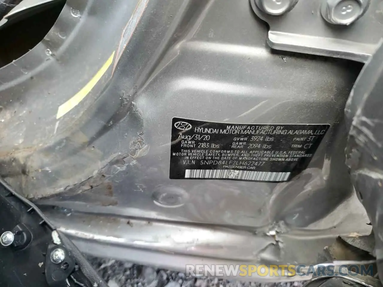 12 Фотография поврежденного автомобиля 5NPD84LF2LH622477 HYUNDAI ELANTRA 2020