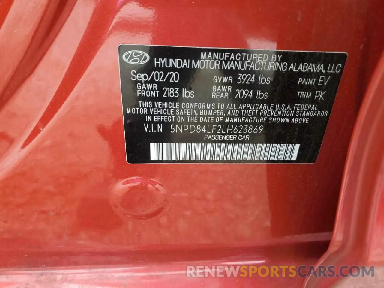 15 Photograph of a damaged car 5NPD84LF2LH623869 HYUNDAI ELANTRA 2020