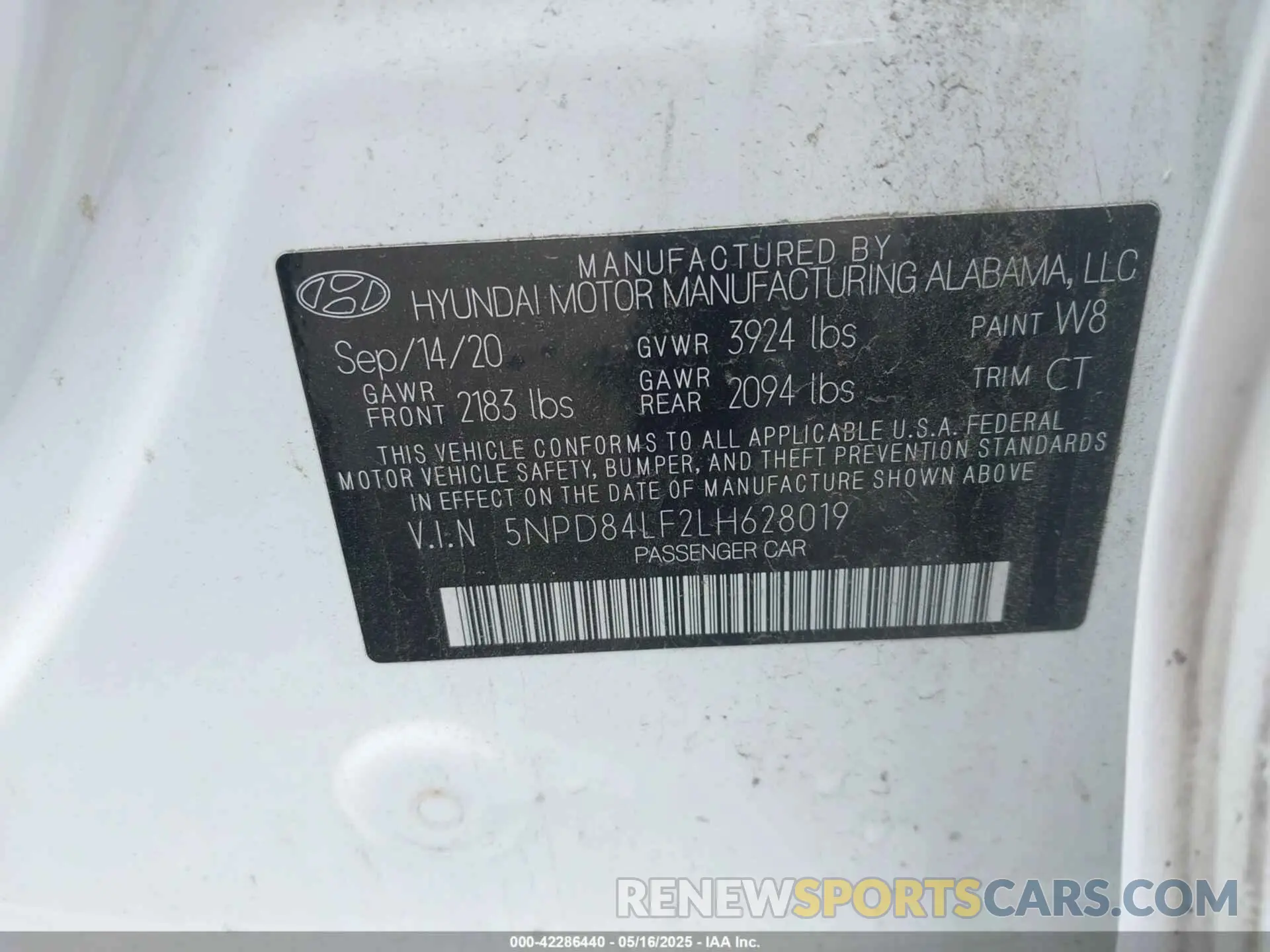9 Фотография поврежденного автомобиля 5NPD84LF2LH628019 HYUNDAI ELANTRA 2020