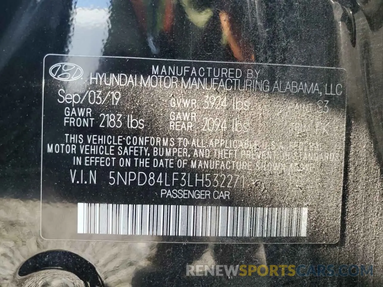 13 Photograph of a damaged car 5NPD84LF3LH532271 HYUNDAI ELANTRA 2020