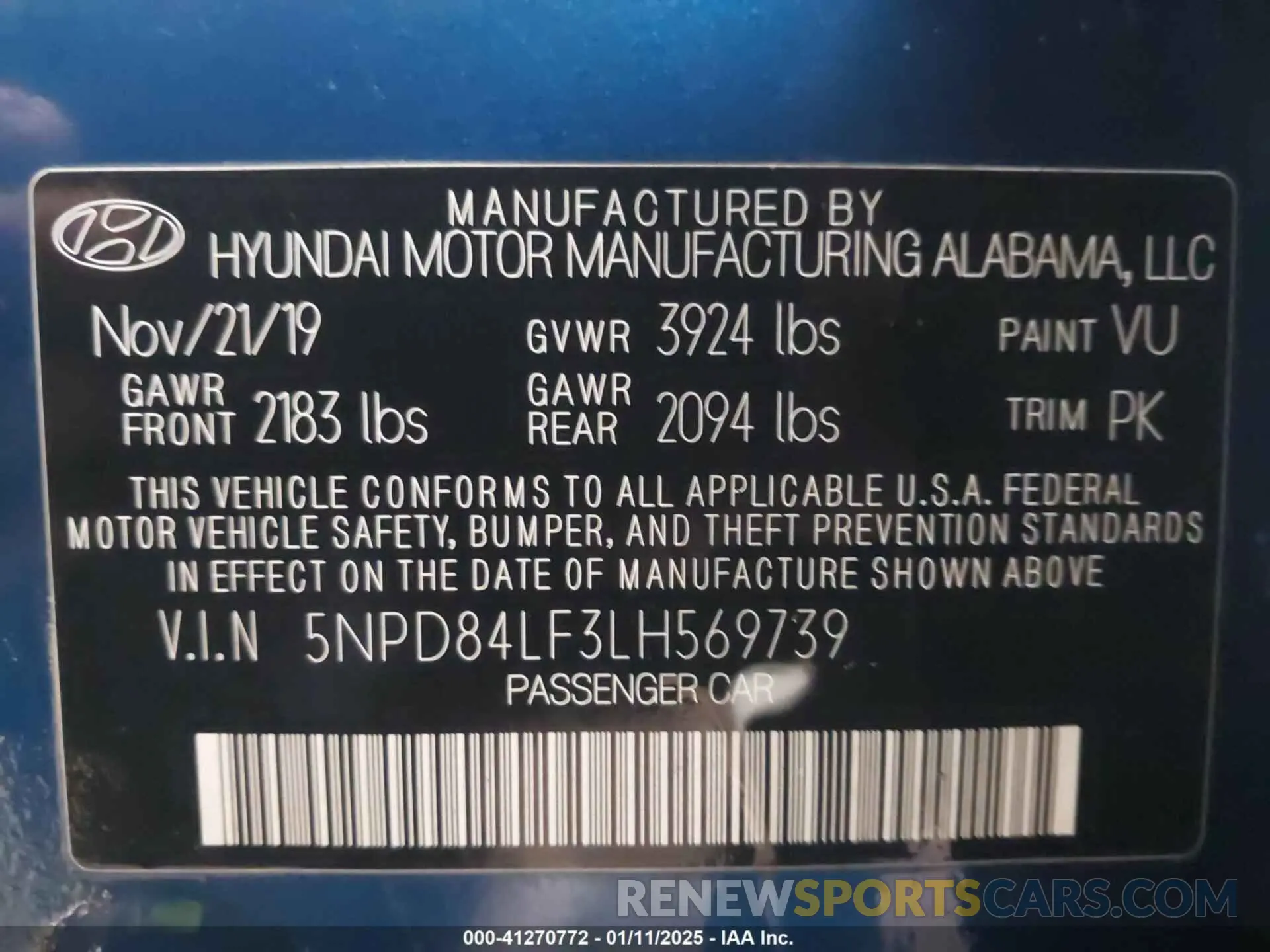 9 Фотография поврежденного автомобиля 5NPD84LF3LH569739 HYUNDAI ELANTRA 2020