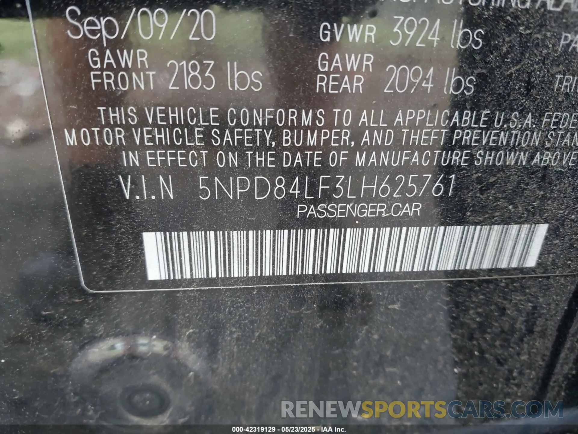 9 Фотография поврежденного автомобиля 5NPD84LF3LH625761 HYUNDAI ELANTRA 2020