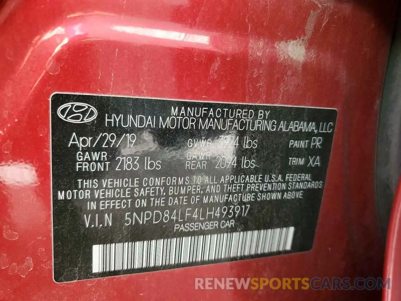 12 Фотография поврежденного автомобиля 5NPD84LF4LH493917 HYUNDAI ELANTRA 2020