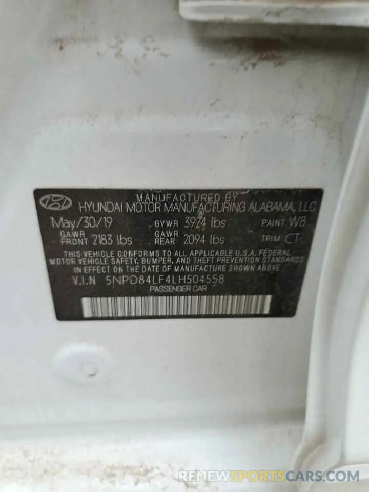 12 Фотография поврежденного автомобиля 5NPD84LF4LH504558 HYUNDAI ELANTRA 2020