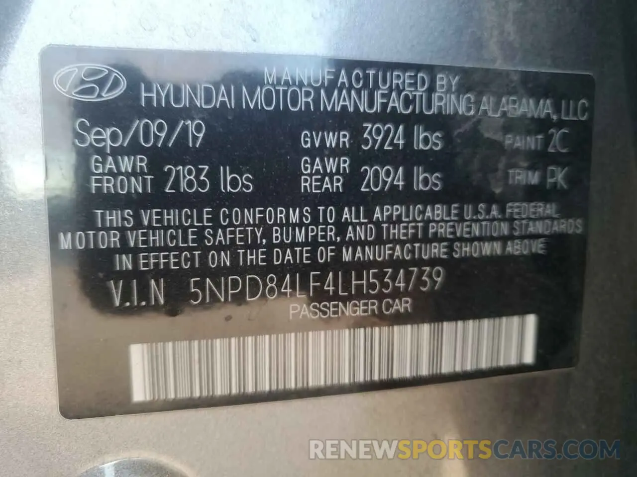 12 Фотография поврежденного автомобиля 5NPD84LF4LH534739 HYUNDAI ELANTRA 2020