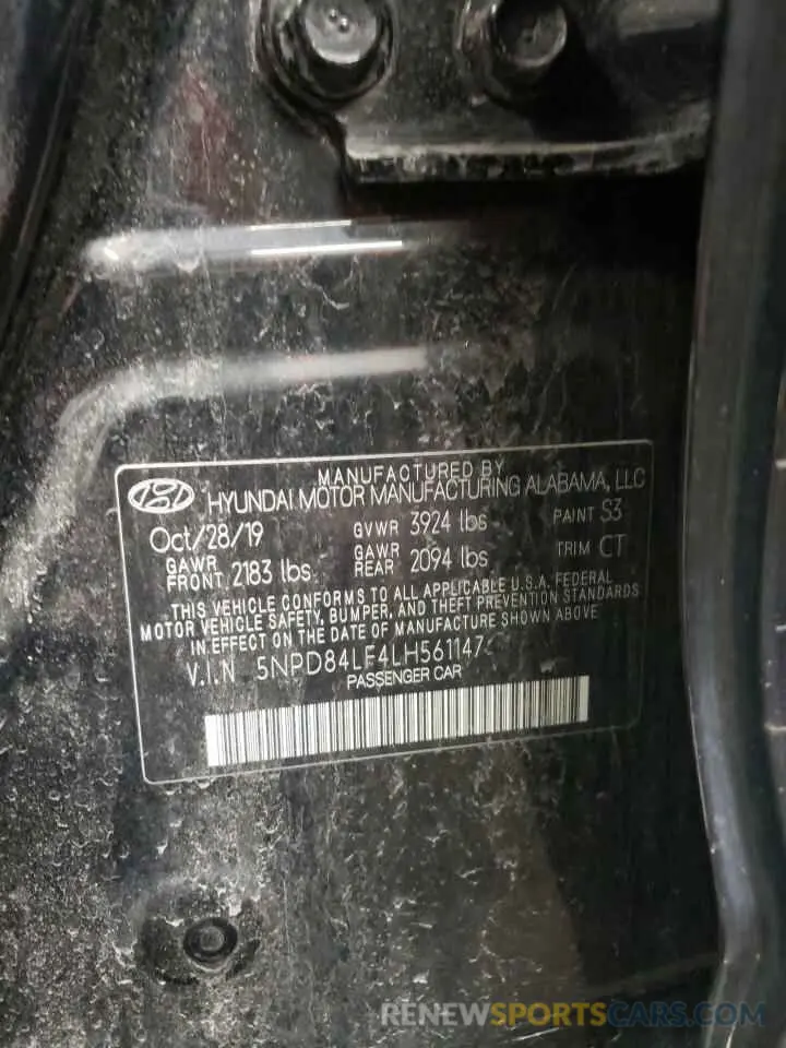 12 Фотография поврежденного автомобиля 5NPD84LF4LH561147 HYUNDAI ELANTRA 2020