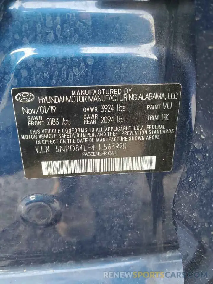 12 Фотография поврежденного автомобиля 5NPD84LF4LH563920 HYUNDAI ELANTRA 2020