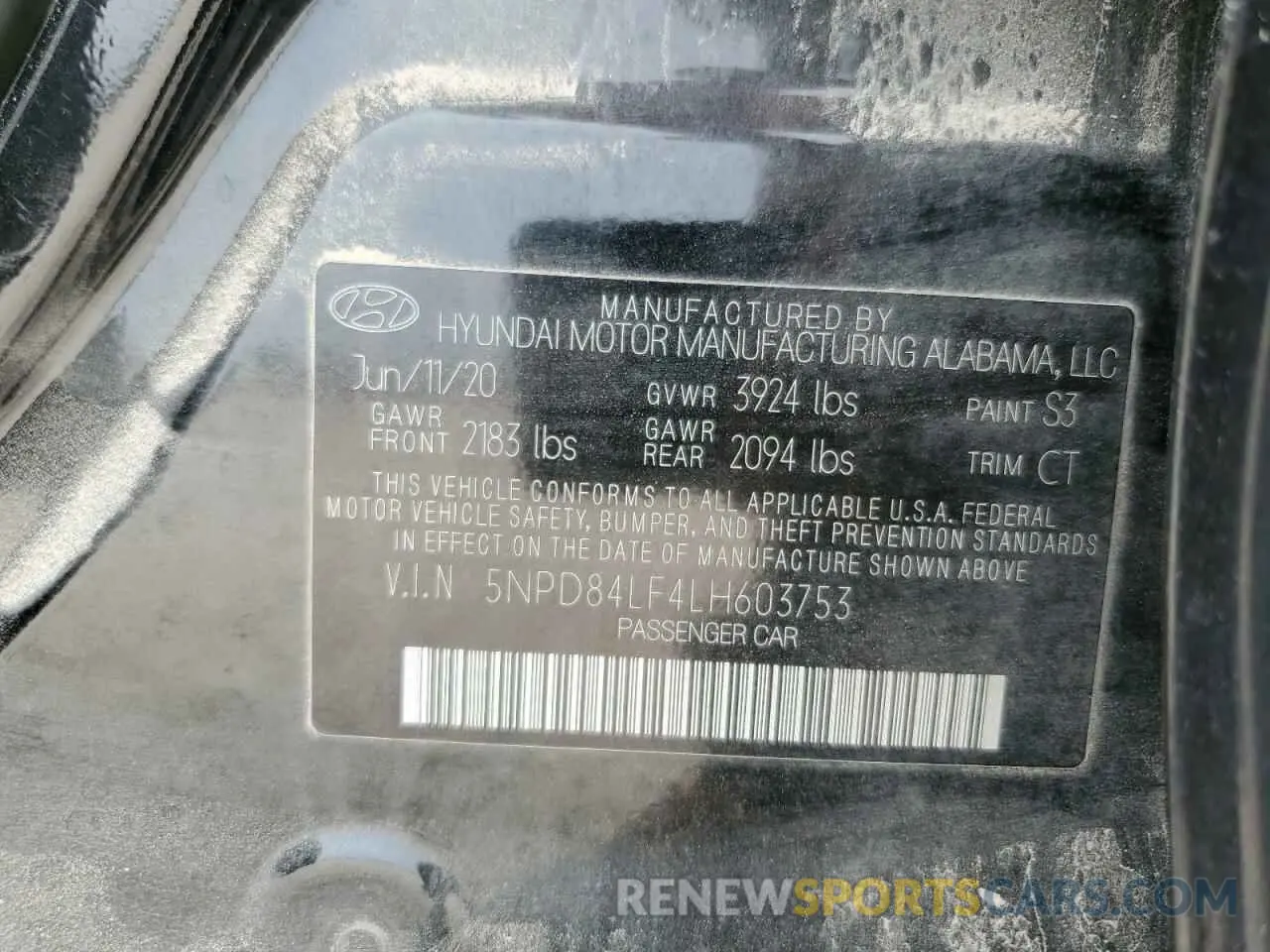 12 Photograph of a damaged car 5NPD84LF4LH603753 HYUNDAI ELANTRA 2020
