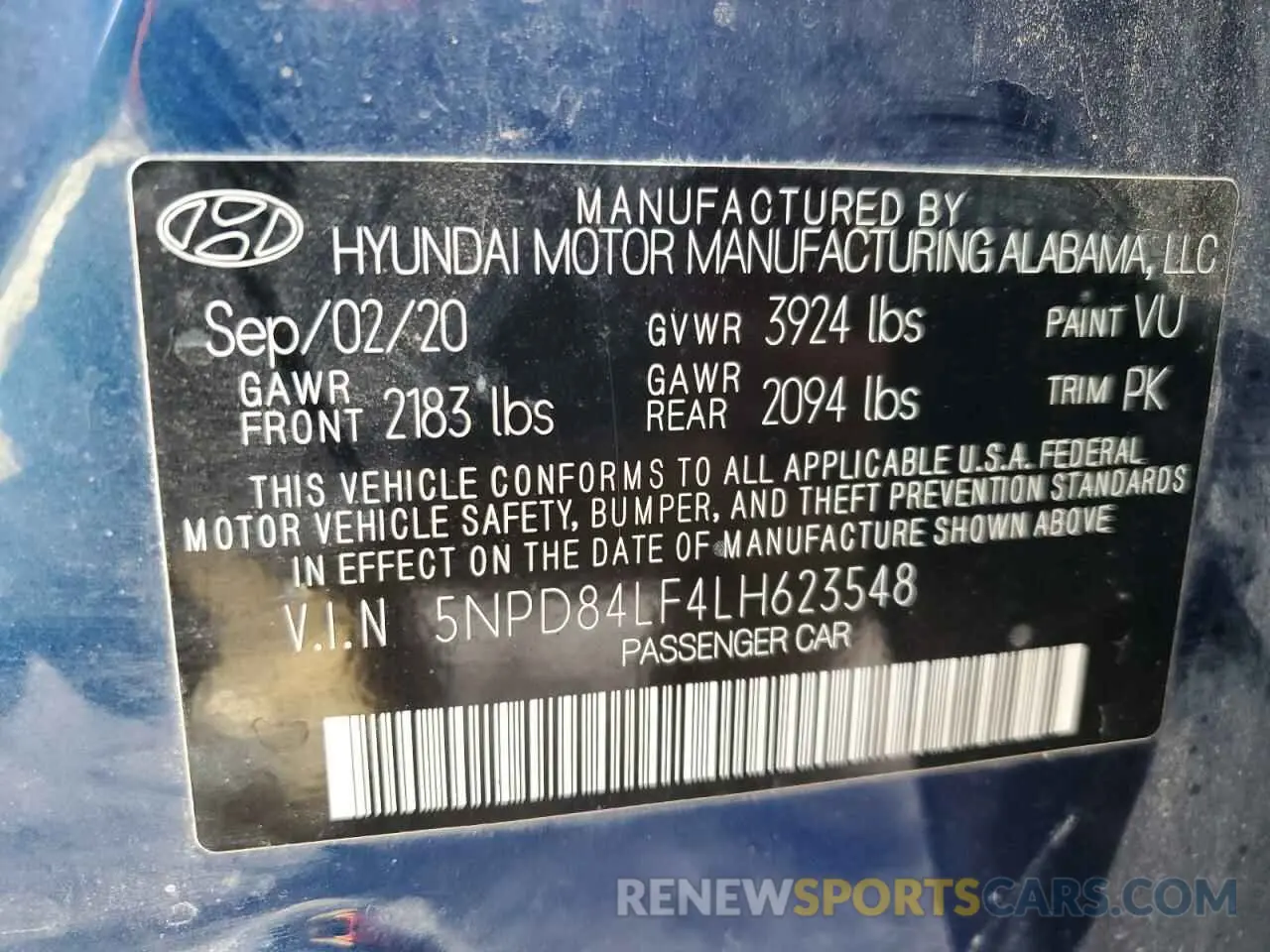 12 Фотография поврежденного автомобиля 5NPD84LF4LH623548 HYUNDAI ELANTRA 2020