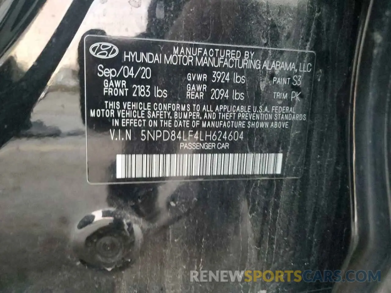 14 Photograph of a damaged car 5NPD84LF4LH624604 HYUNDAI ELANTRA 2020