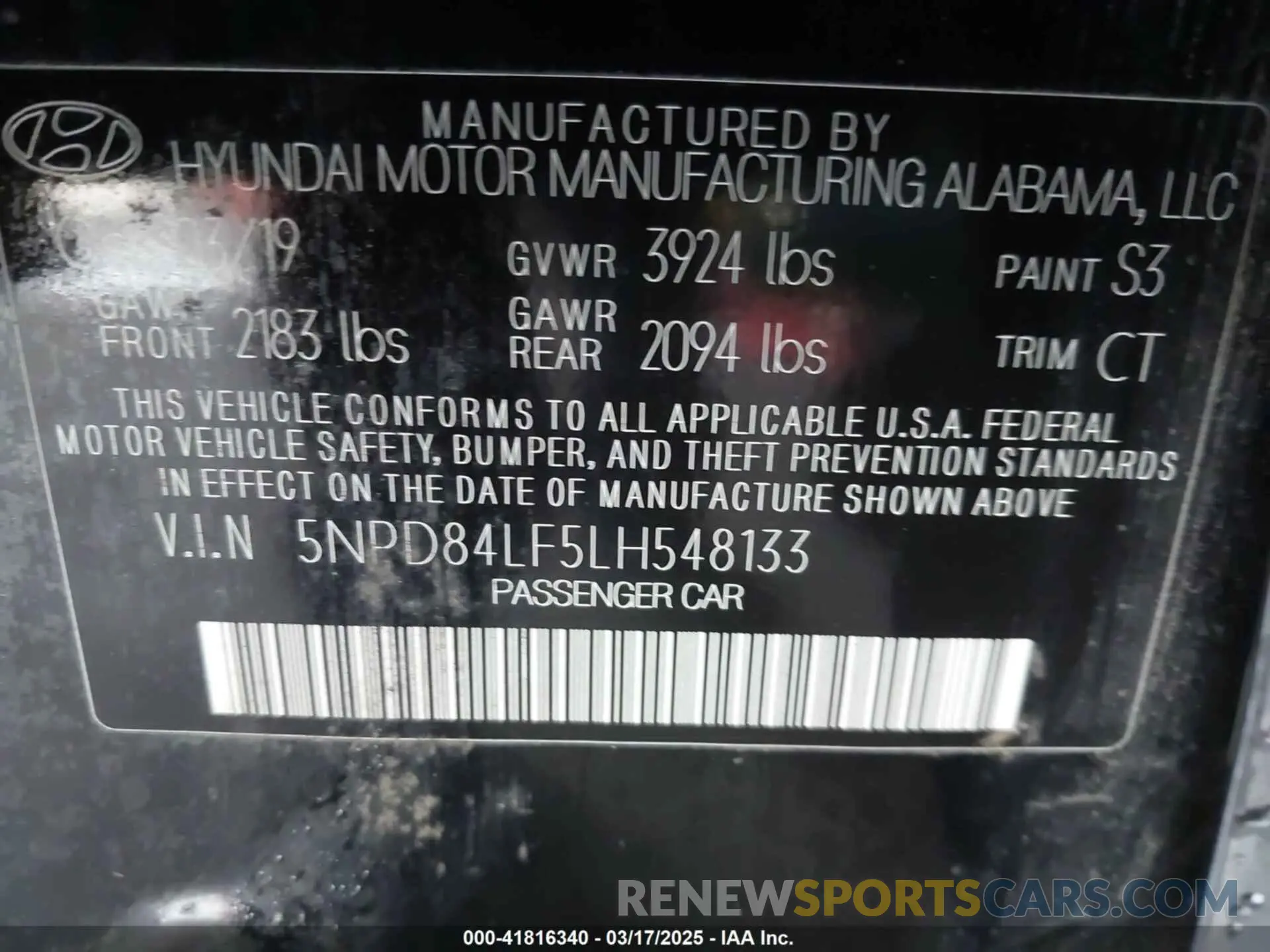 9 Photograph of a damaged car 5NPD84LF5LH548133 HYUNDAI ELANTRA 2020