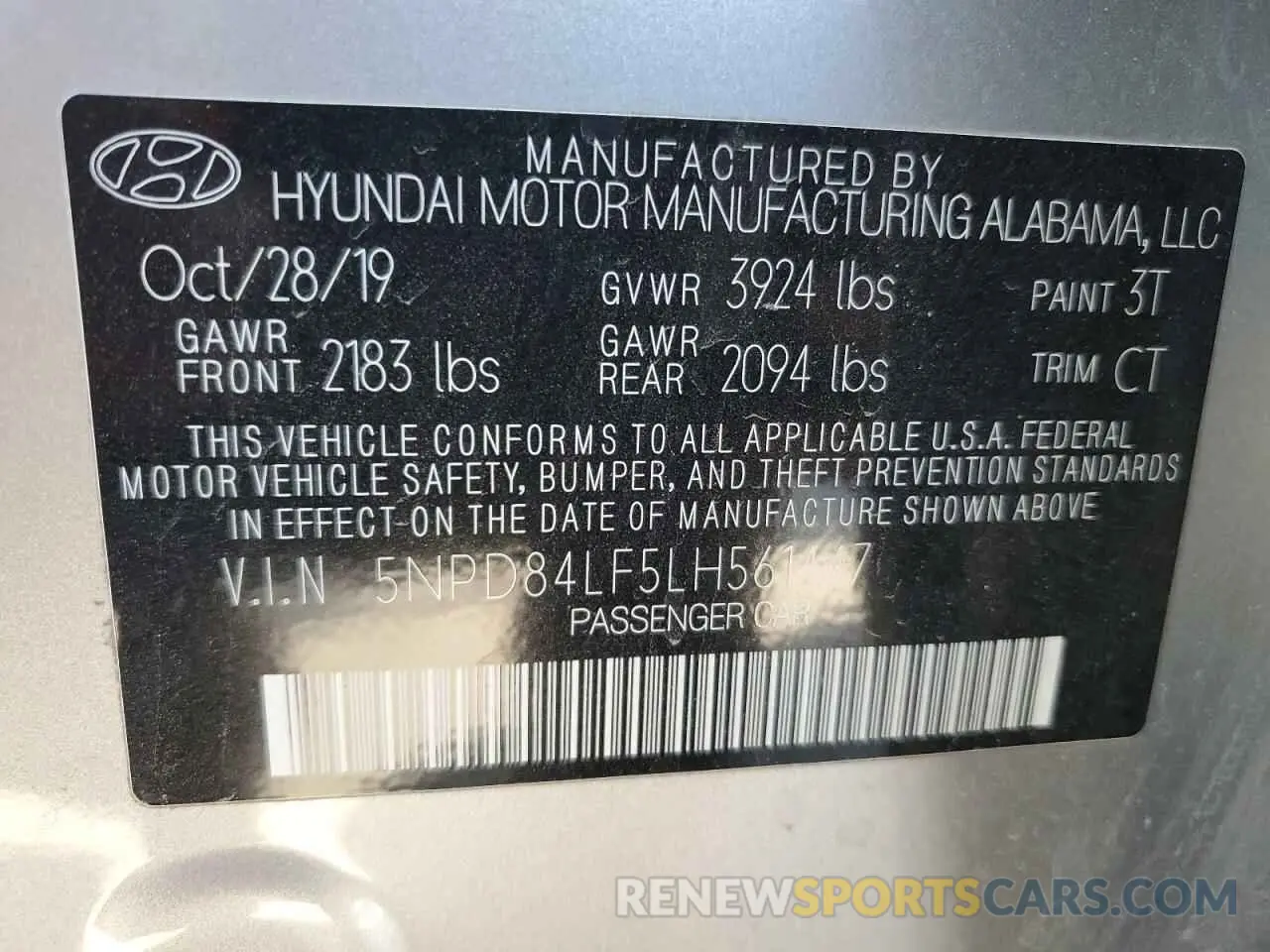 13 Photograph of a damaged car 5NPD84LF5LH561447 HYUNDAI ELANTRA 2020