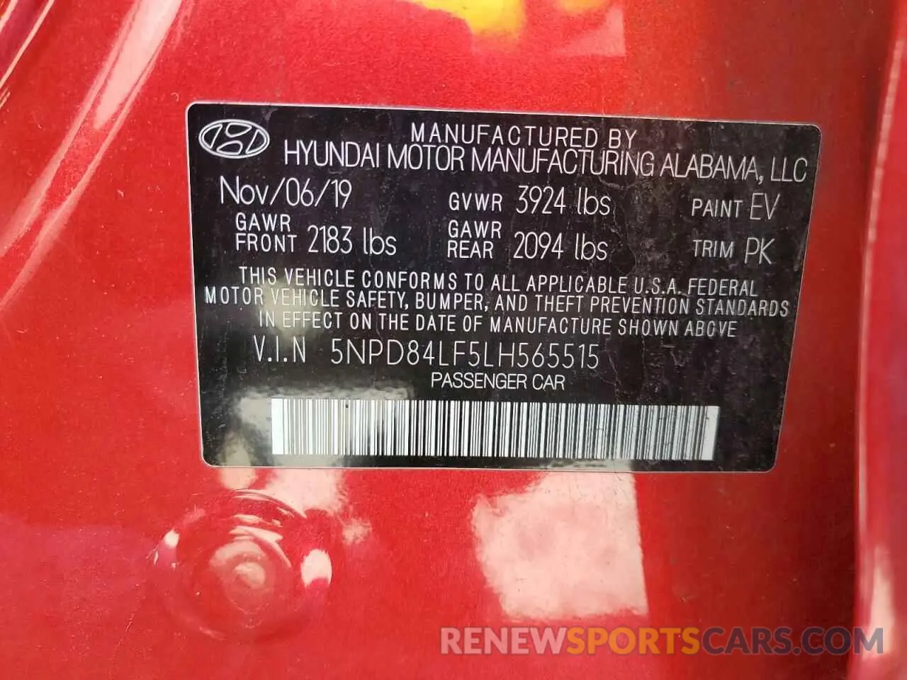 12 Фотография поврежденного автомобиля 5NPD84LF5LH565515 HYUNDAI ELANTRA 2020