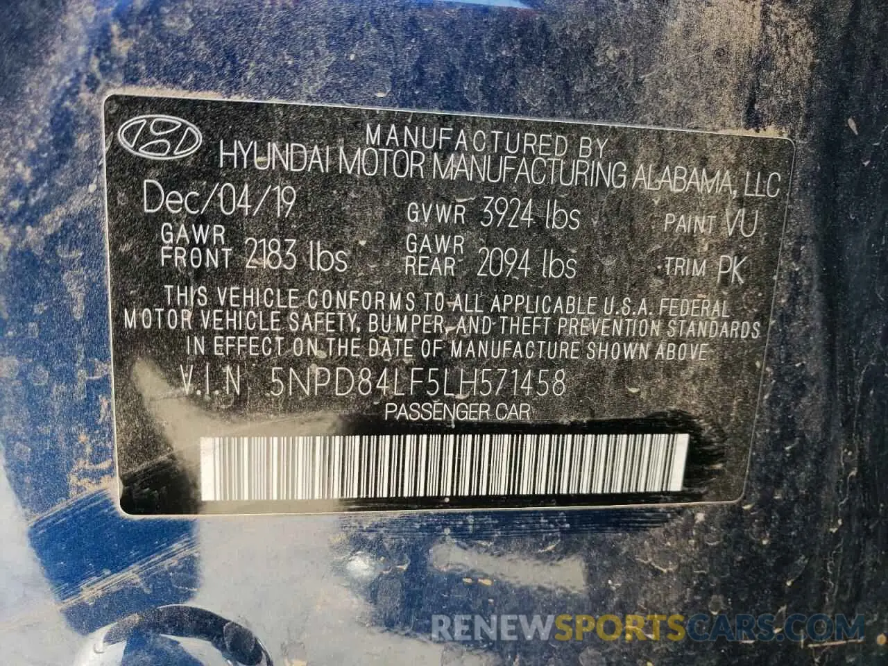 12 Photograph of a damaged car 5NPD84LF5LH571458 HYUNDAI ELANTRA 2020