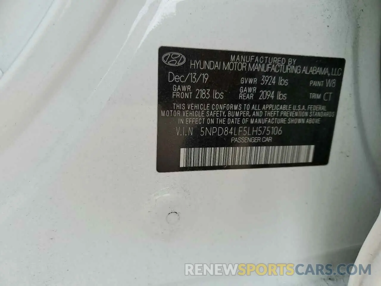 12 Photograph of a damaged car 5NPD84LF5LH575106 HYUNDAI ELANTRA 2020