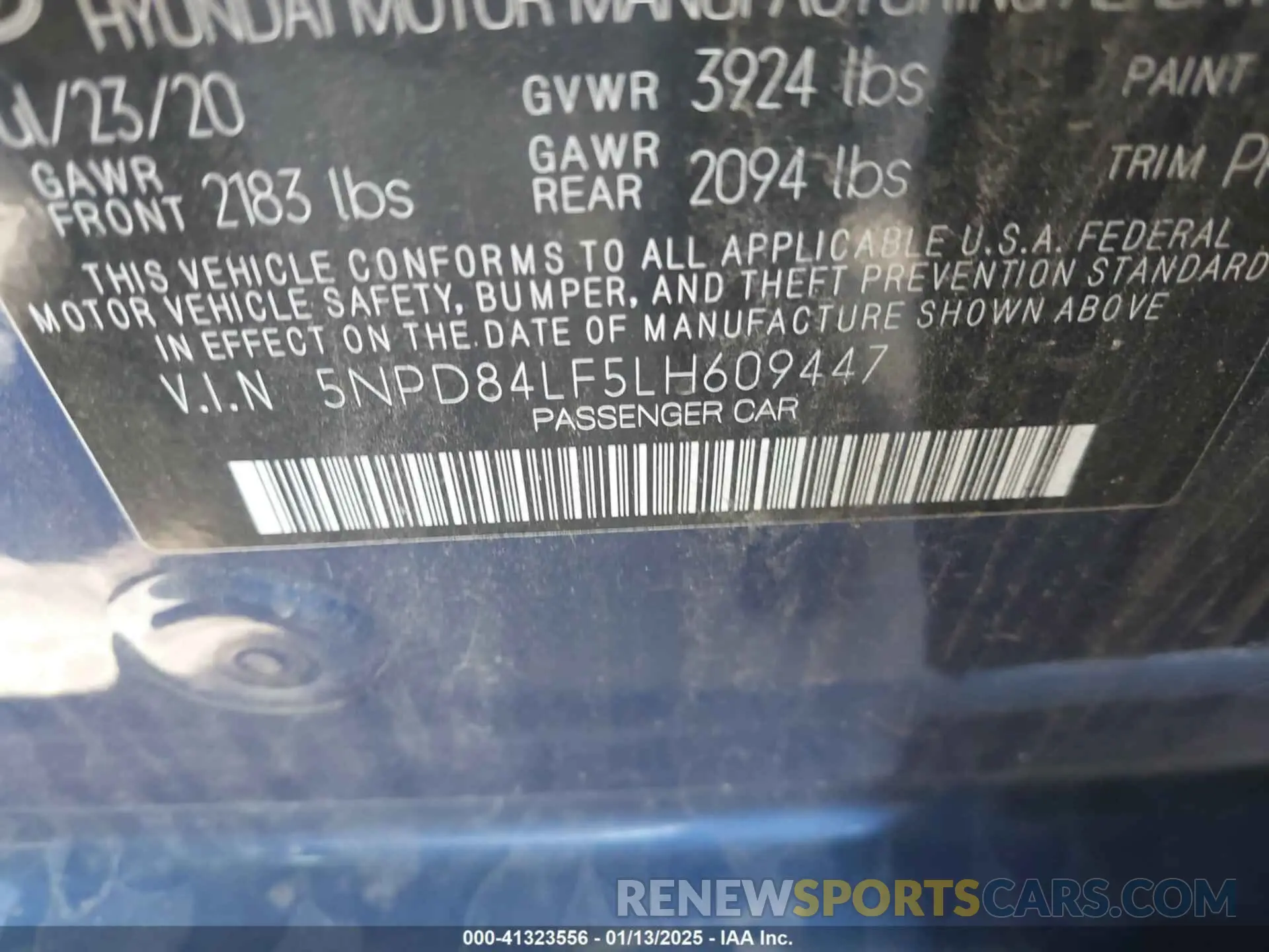 9 Фотография поврежденного автомобиля 5NPD84LF5LH609447 HYUNDAI ELANTRA 2020