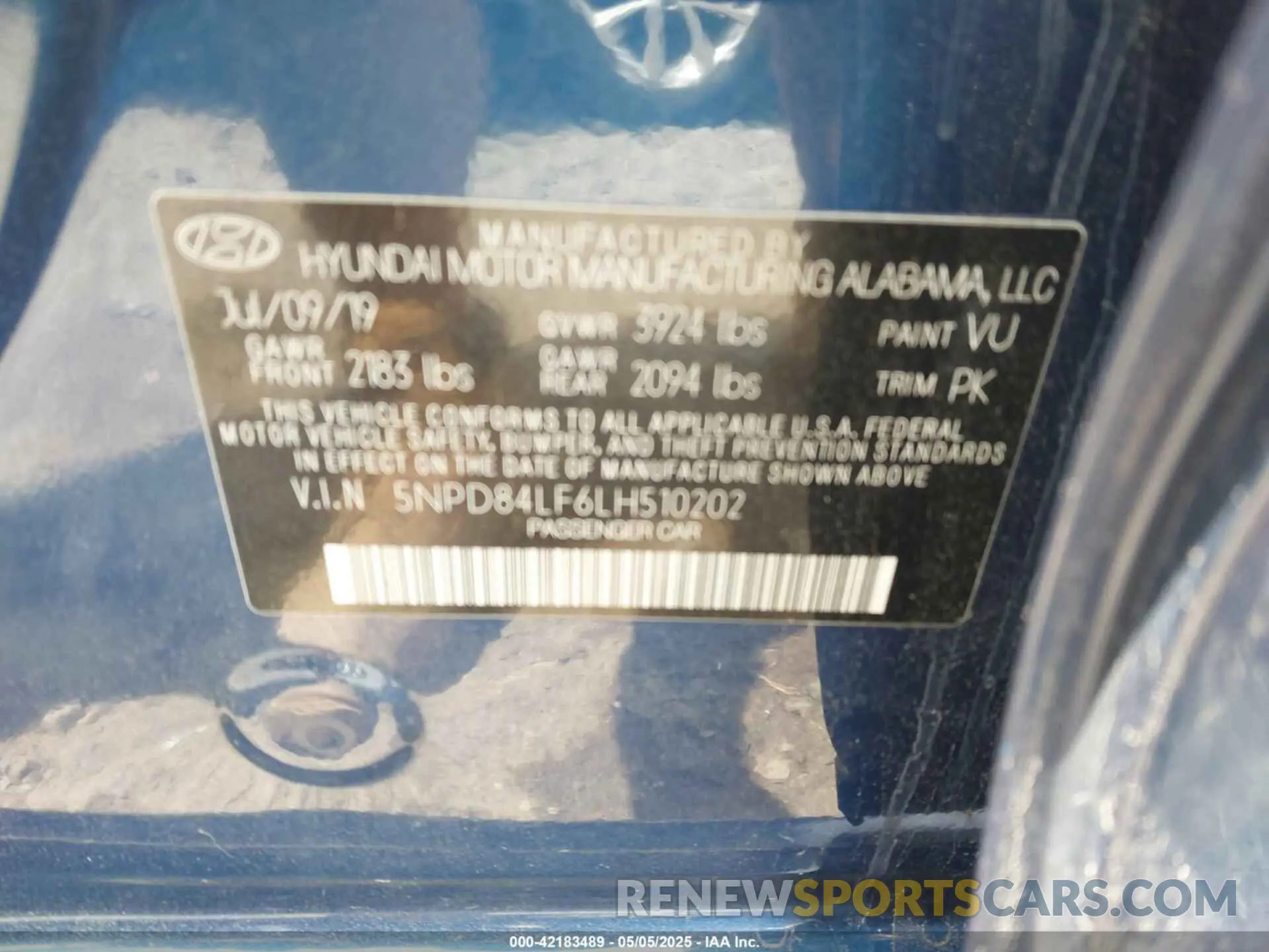 9 Photograph of a damaged car 5NPD84LF6LH510202 HYUNDAI ELANTRA 2020
